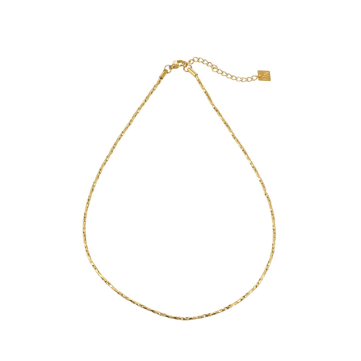 AVANA Gold: Textured Leaf-Link Chain Necklace