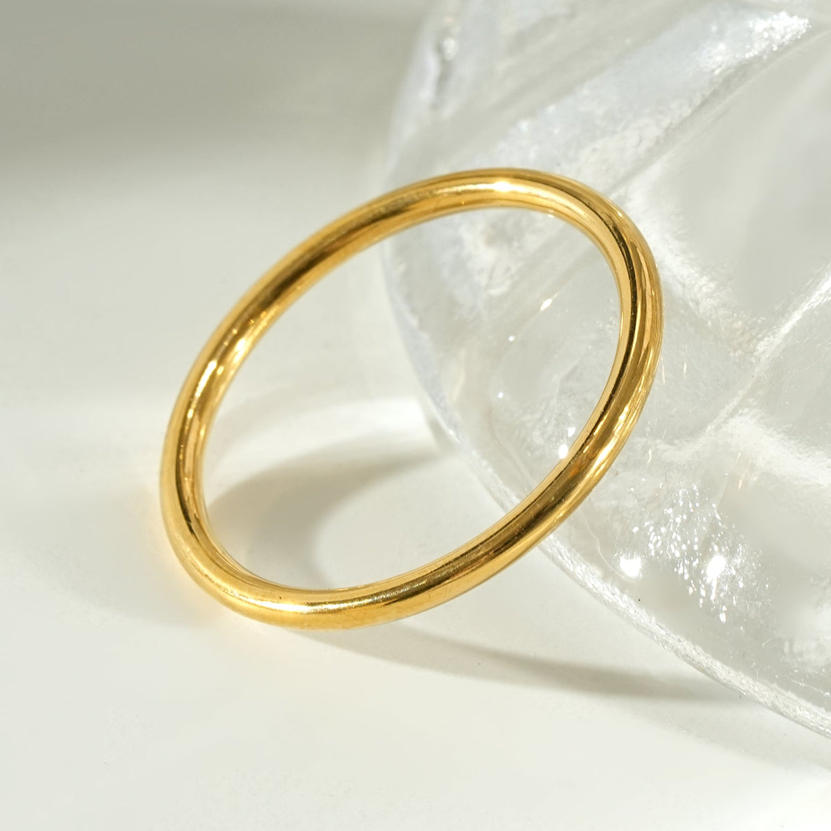RADIANTELLE Gold Ring – Timeless Minimalist Band | Wear Solo or Stack. $25