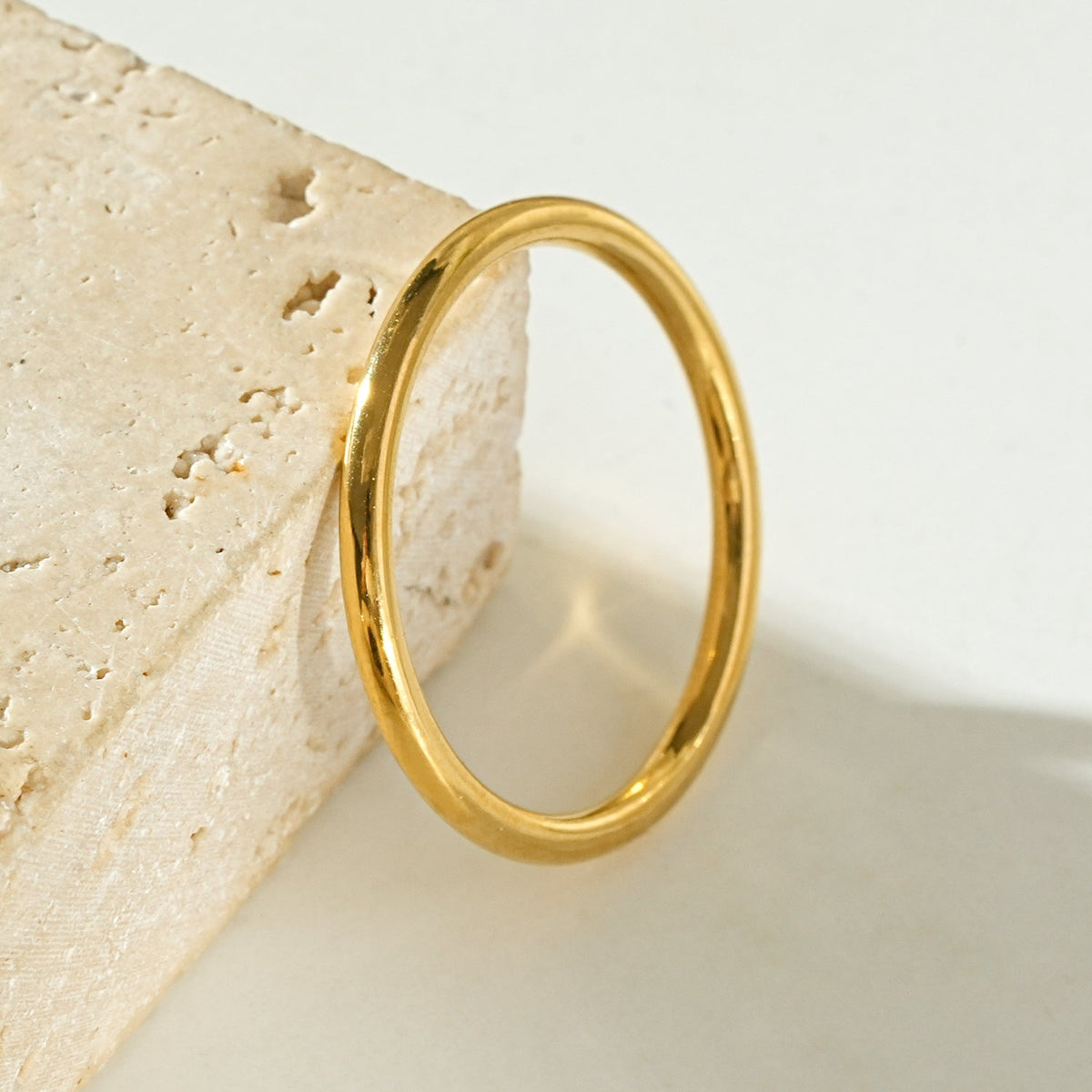RADIANTELLE Gold Ring – Timeless Minimalist Band | Wear Solo or Stack. $25