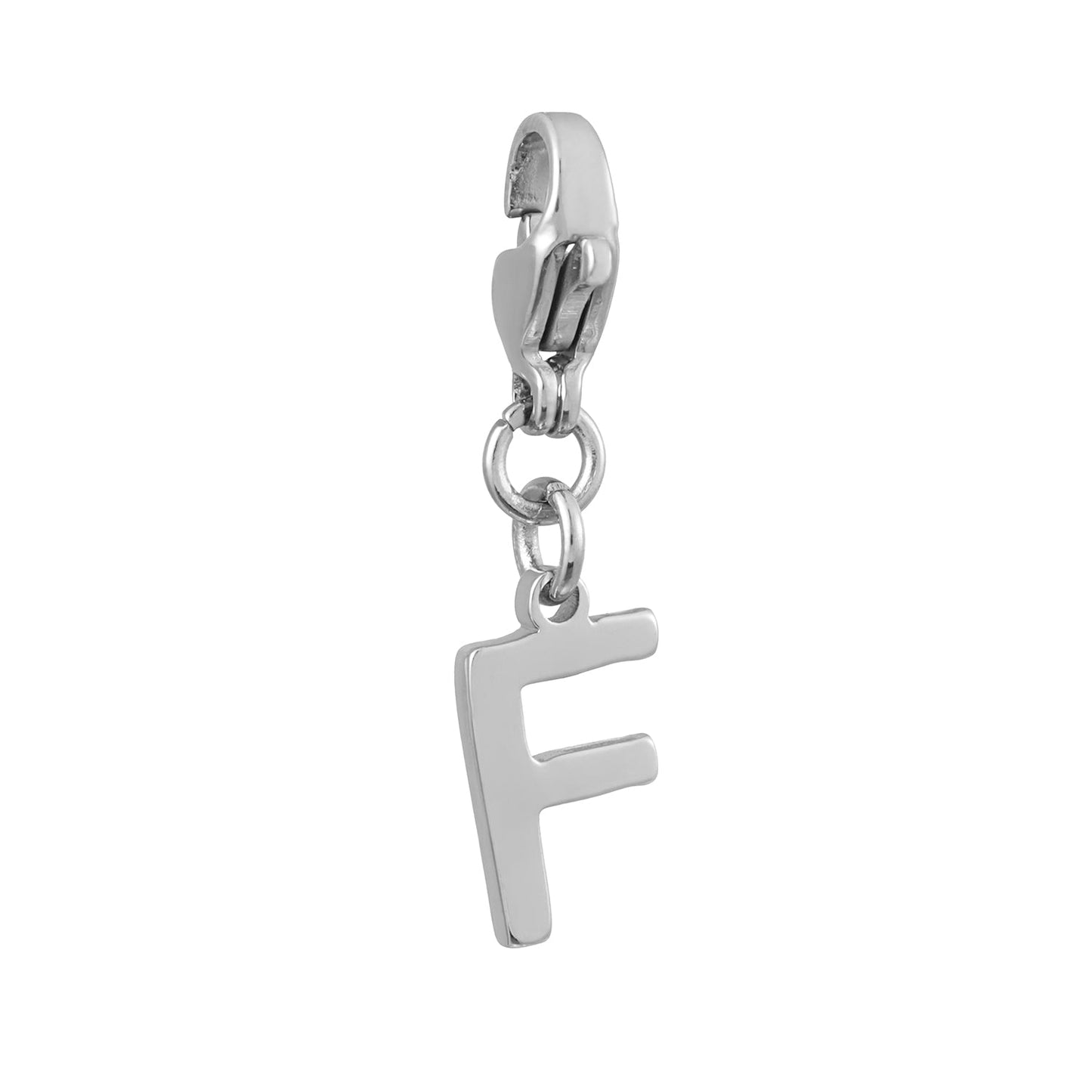 SOLID LETTER MINI CHARMS A–Z in SILVER (White Gold): Dainty Initial Alphabet Pendant for Necklaces & Bracelets — $6.75