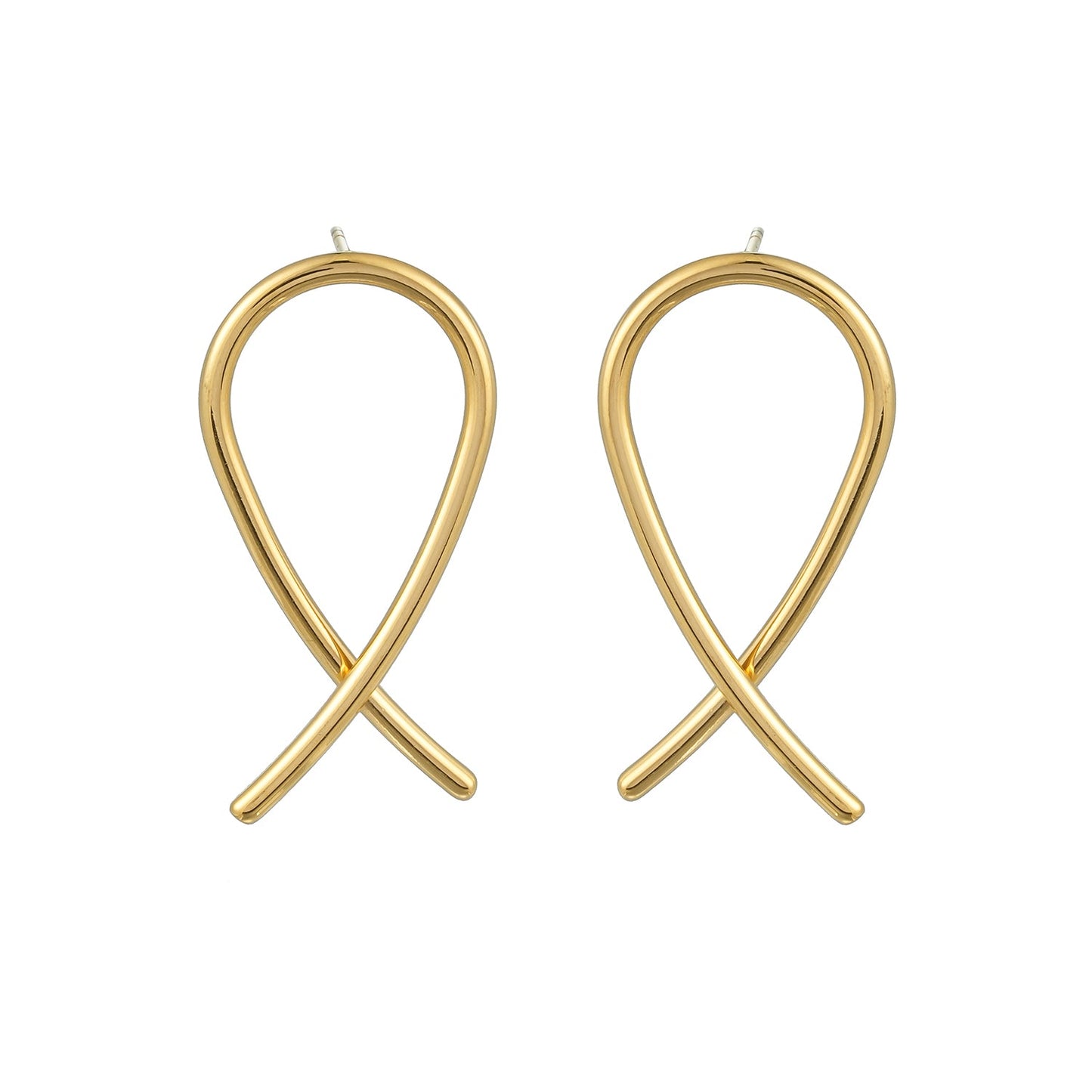 MAEVE Gold: Minimalist Oval Shaped Wire Constructed Hoop Earrings