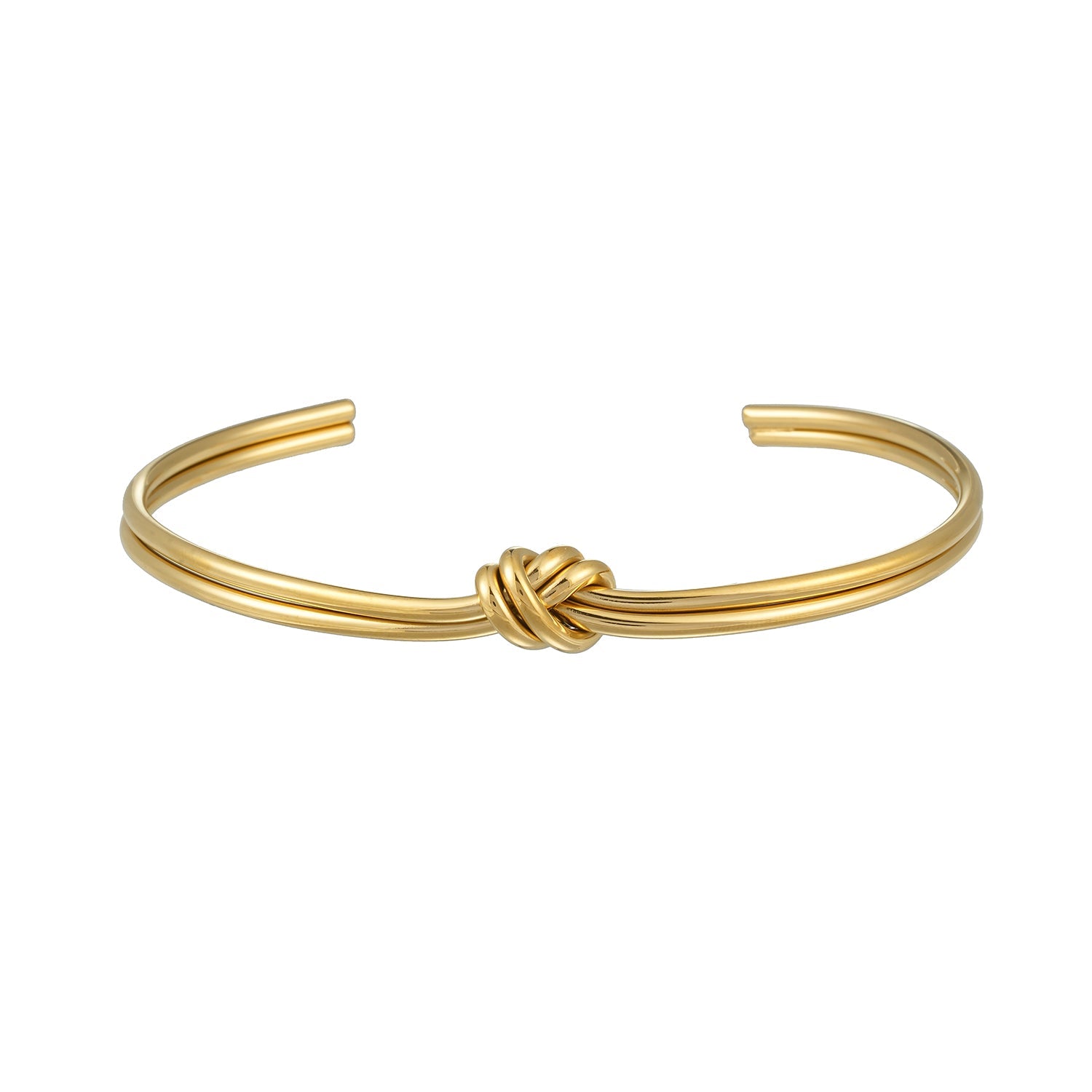 VANDA Gold: Modern Double Strand Metal Knot Bracelet