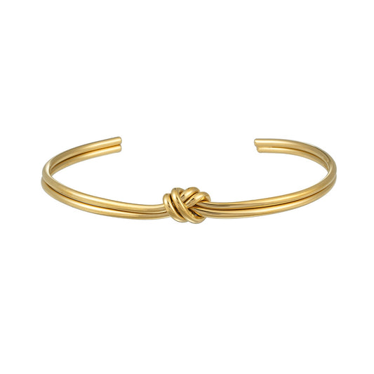 VANDA Gold: Modern Double Strand Metal Knot Bracelet