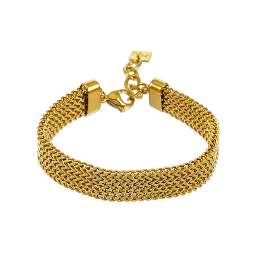 BOLOGNA Gold: Italian Vintage Mesh Chain Bracelet