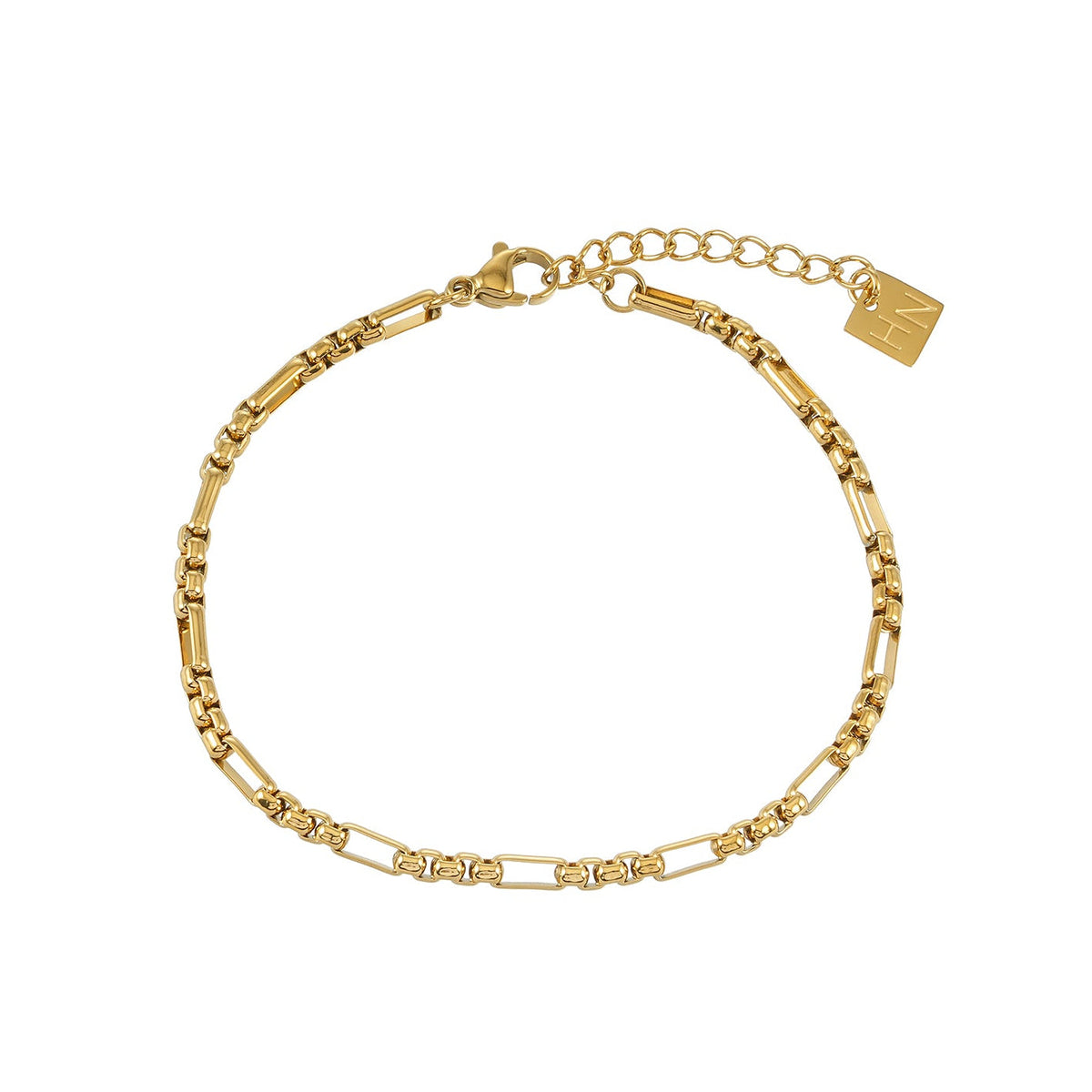 RIKIA Gold: Dainty Mixed-Link Chain Bracelet