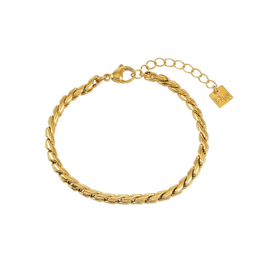 ORO Gold: Industrial Chic Sculptural Chain Bracelet — Sleek Links, Fluid Shine. $35
