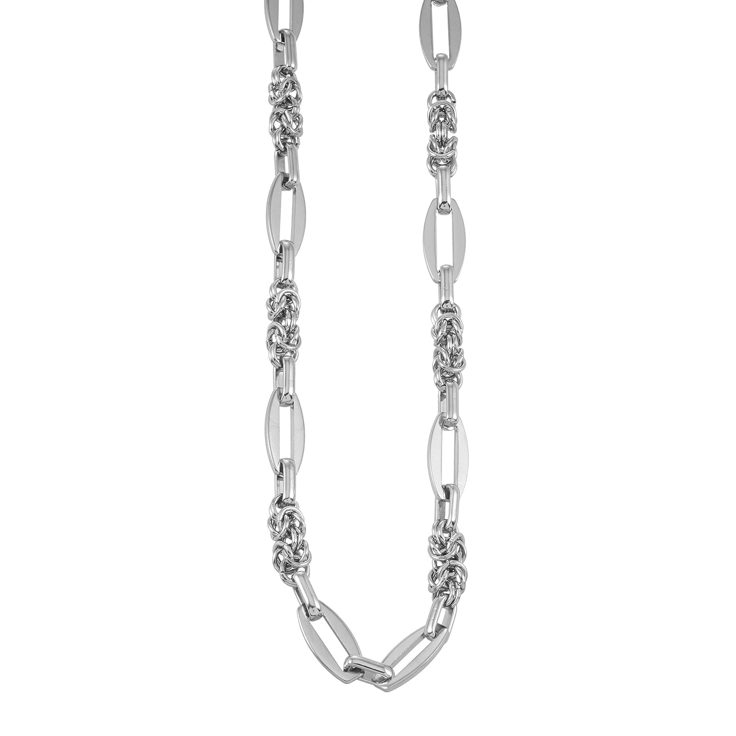 MATERA Silver (White Gold): Mixed Link Chain Necklace