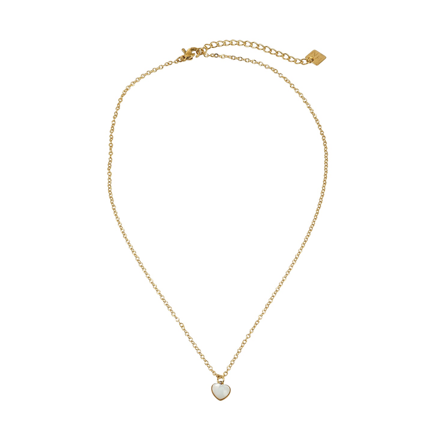 KOKUM Gold: Dainty Chain Necklace with Mini Shell-Encased Heart Charm Pendant — A Little Love to Hold Close