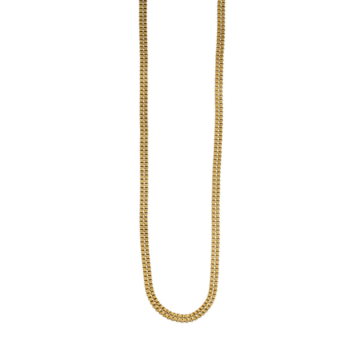 KALA Gold: Dainty Double Box Chain Necklace $30