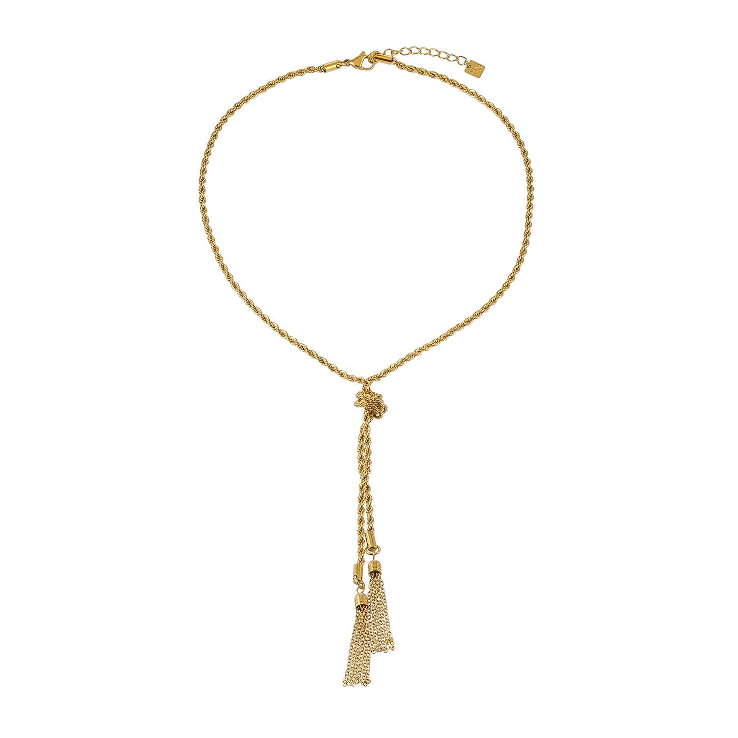 PIO Gold: Rope Chain Tassel Y-Necklace for Women – Adjustable Dainty Lariat Drop Statement Jewelry Perfect for Layering