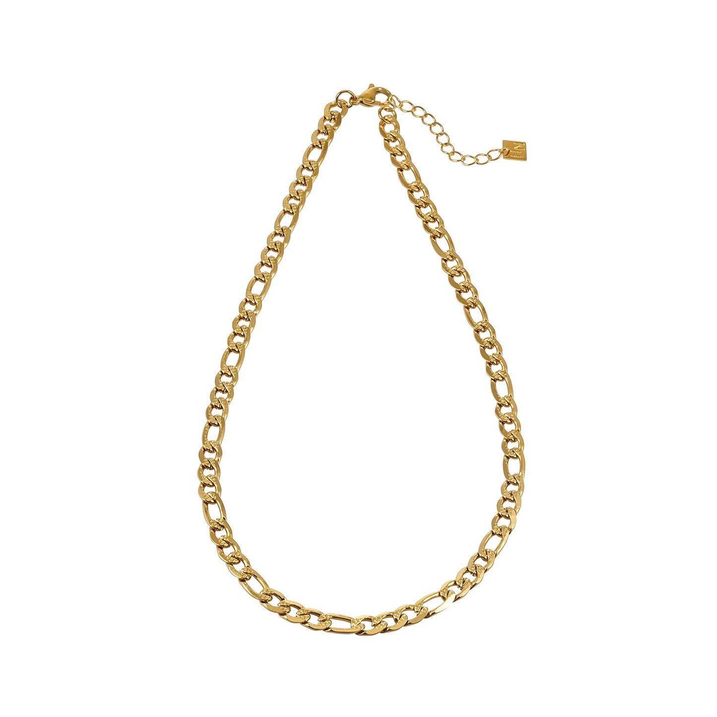 PUA Gold: Textured Figaro Chain Necklace