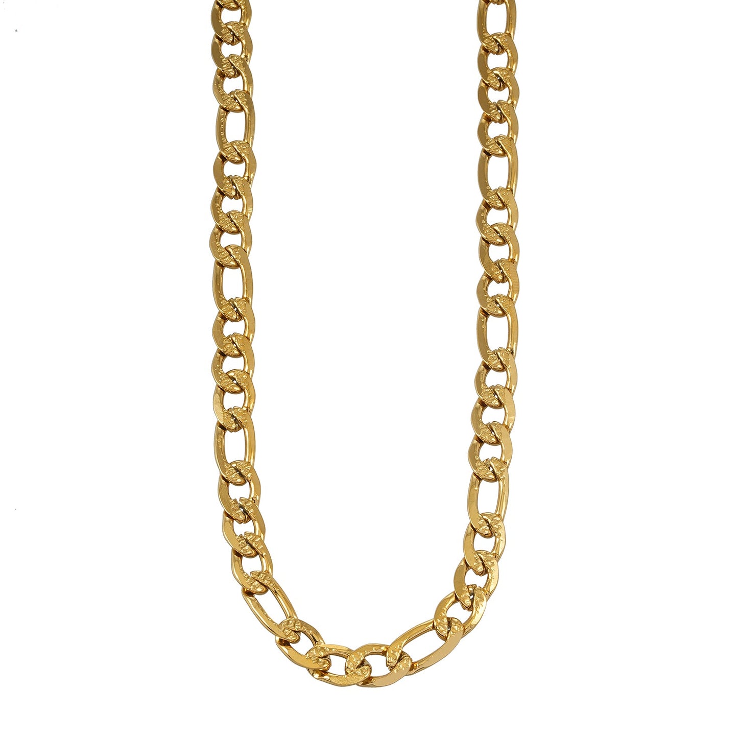 PUA Gold: Textured Figaro Chain Necklace