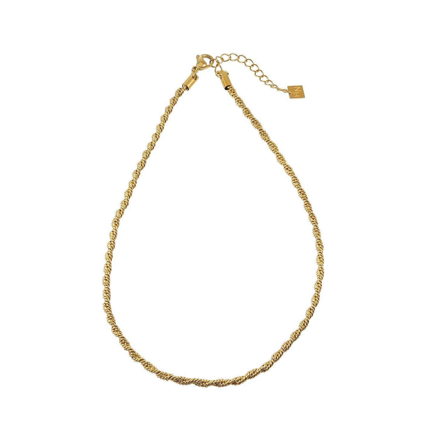 PESCARA Gold: Twisted Rope Chain Necklace