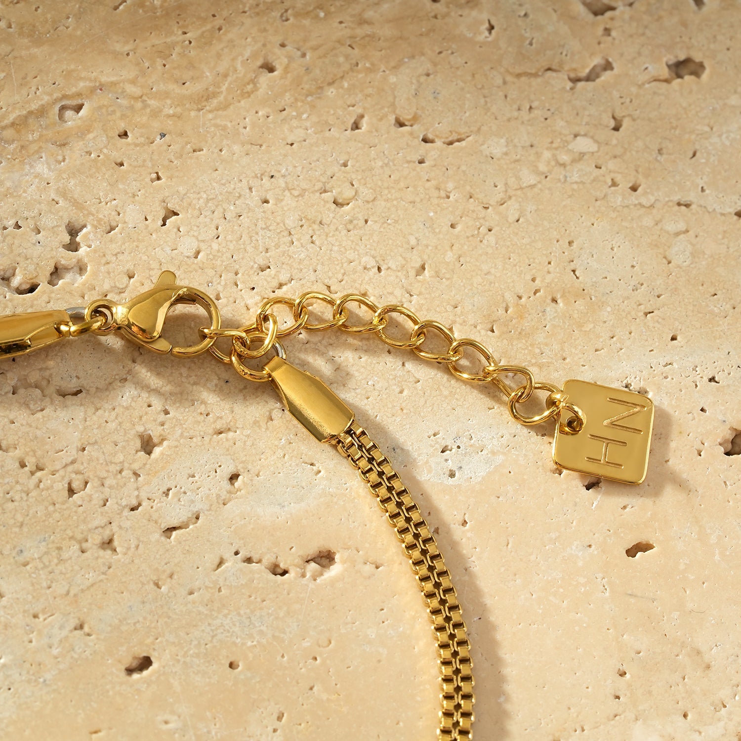 MANAIA Gold: Industrial Chic Double Row Box Chain Bracelet