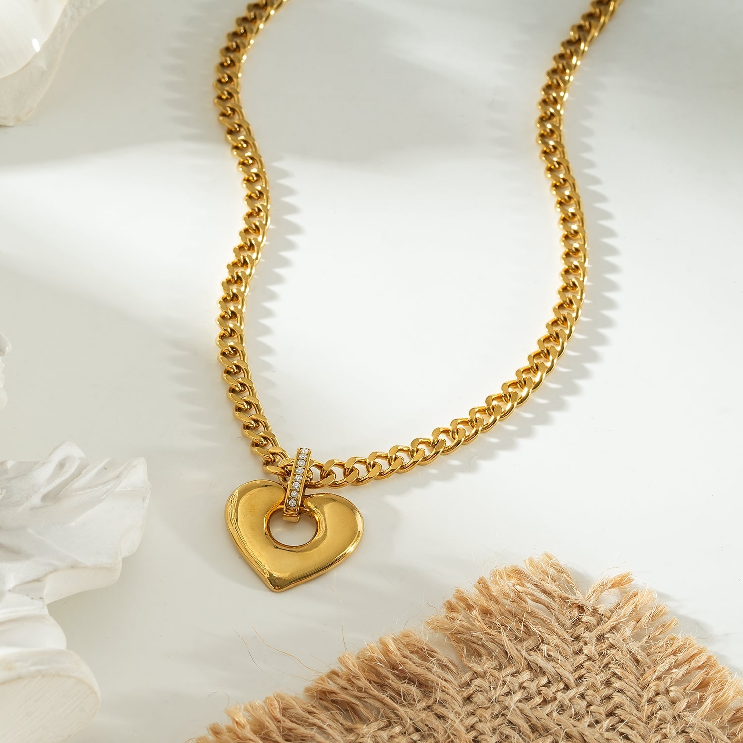 NIAH Gold: Heart Pendant Chain Necklace
