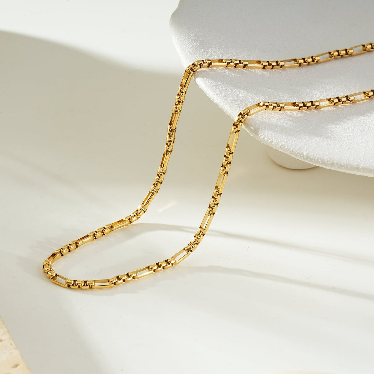 MASINA Gold: Dainty Mixed-Link Chain Bracelet $30