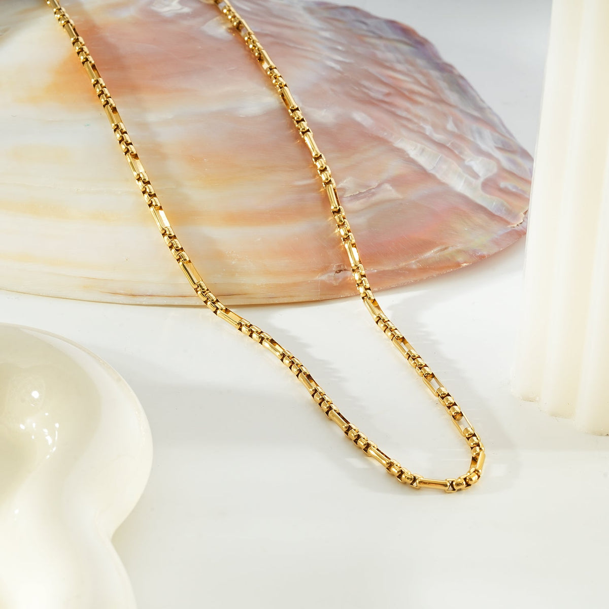 MASINA Gold: Dainty Mixed-Link Chain Bracelet $30