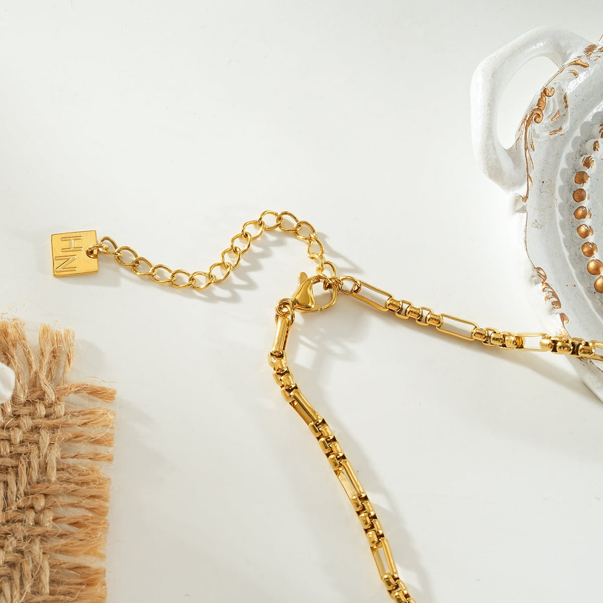 MASINA Gold: Dainty Mixed-Link Chain Bracelet $30