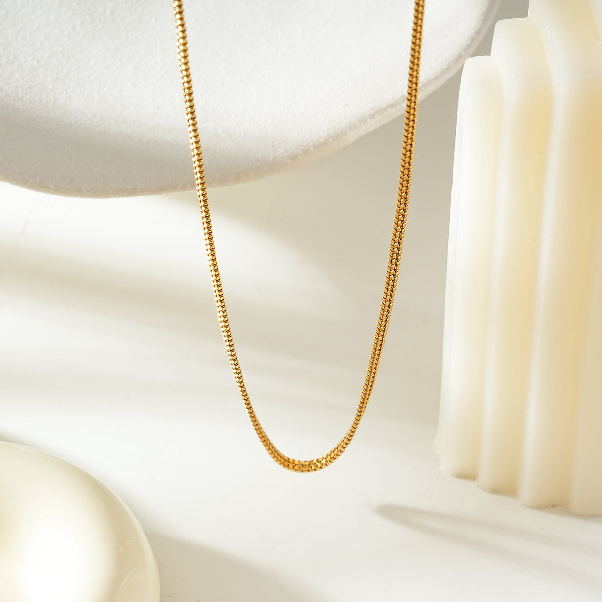 KALA Gold: Dainty Double Box Chain Necklace $30