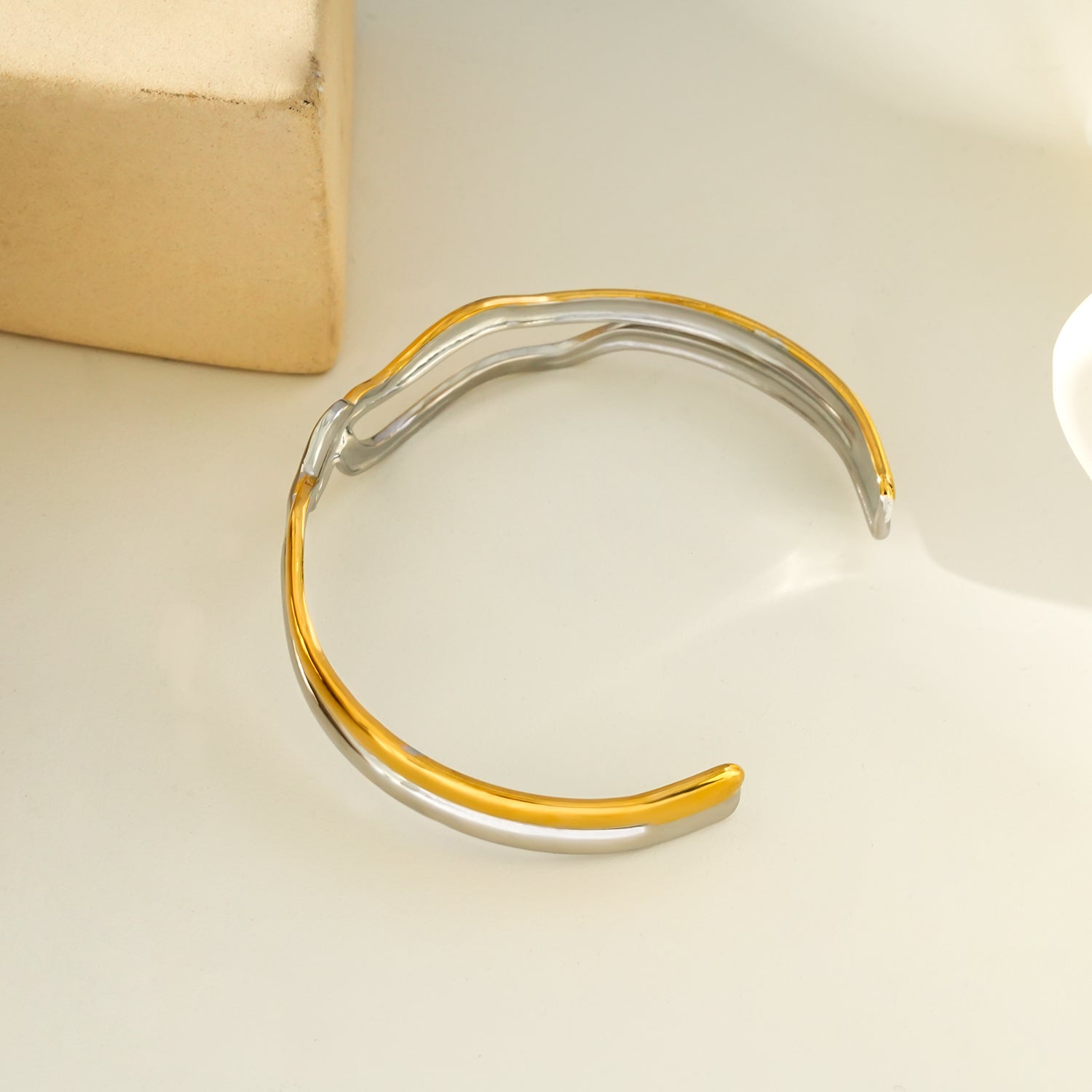 FREDRIKA: Mixed Metals Abstract Geometric-Chic Bracelet