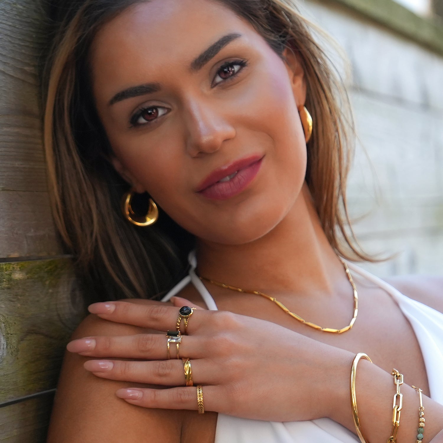 Style GALENA Gold: Twisted Hoop Style Earrings