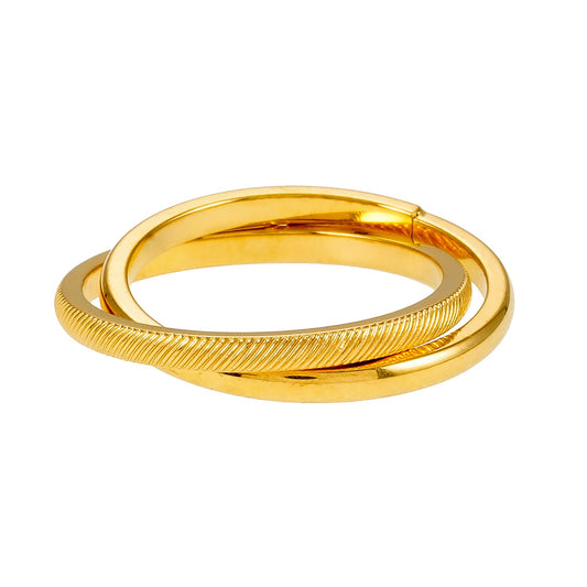 GILBERT: Double Banded Interconnected Stack Ring in Gold