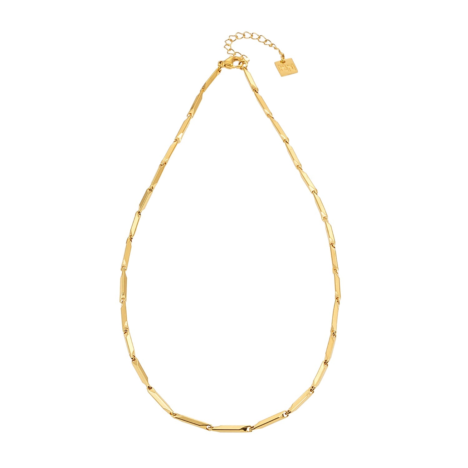 Style GUMIA Gold: Minimalist Geometric Shaped Beaded Chain Necklace