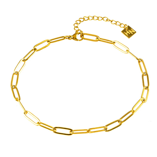 HAKILA LG: Essential Gold Chain Link Paper-Clip Anklet