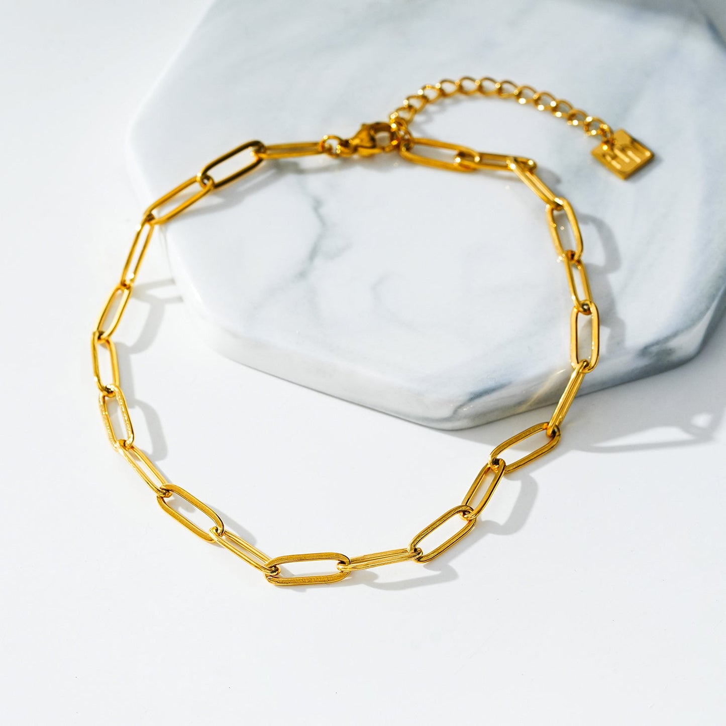 HAKILA LG: Essential Gold Chain Link Paper-Clip Anklet