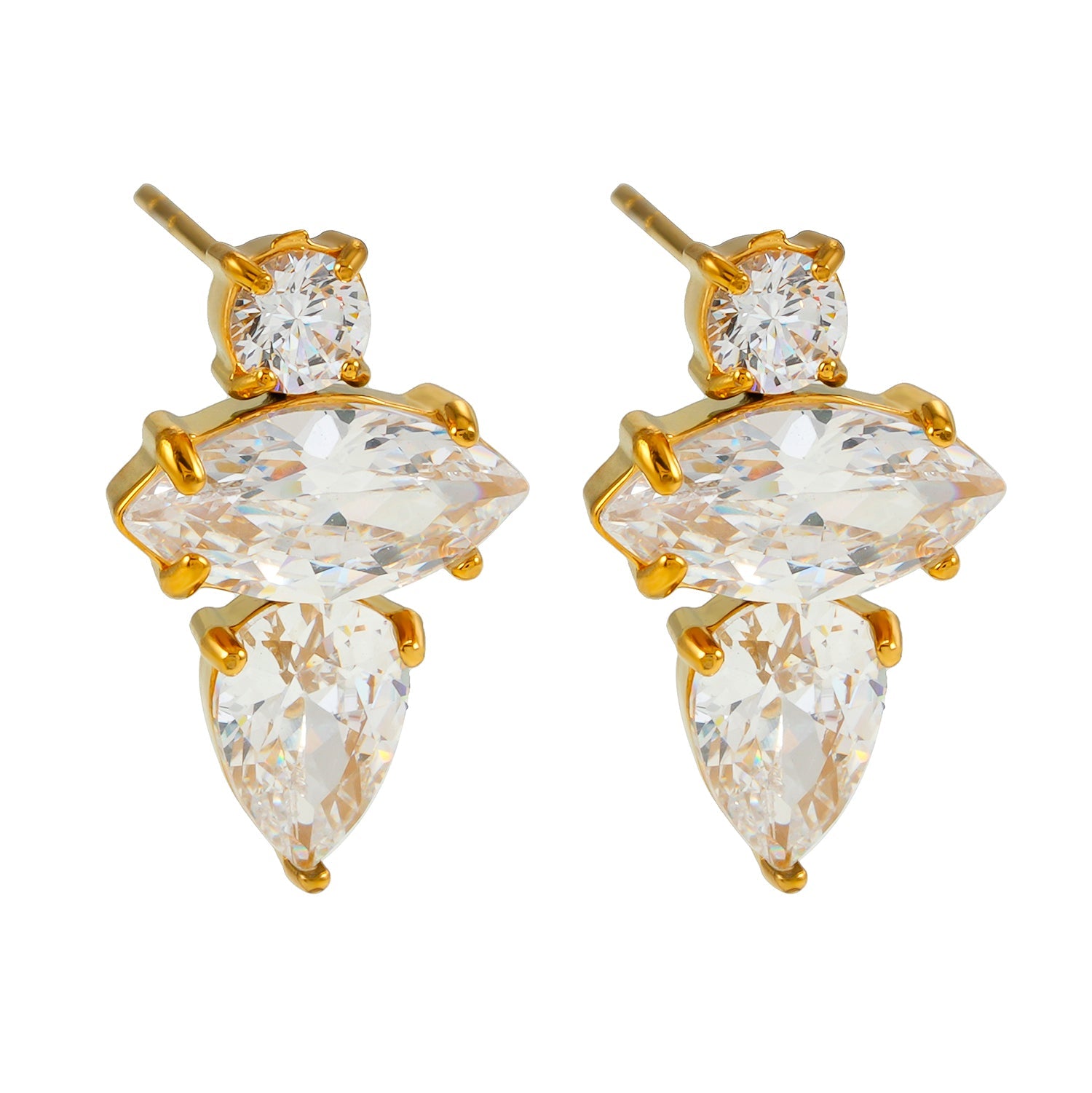 HAMPTONS: Radiance Trio Zirconia (CZ) Stud Earrings