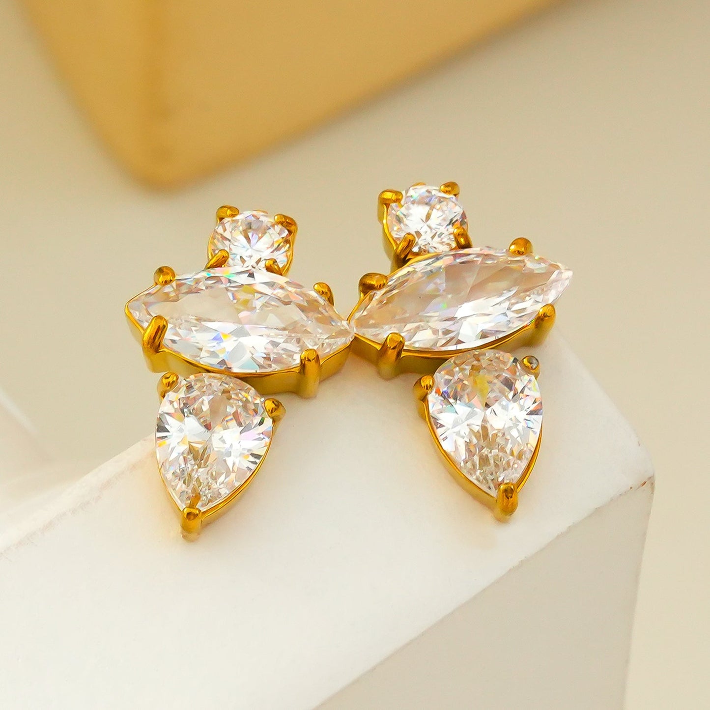 HAMPTONS: Radiance Trio Zirconia (CZ) Stud Earrings