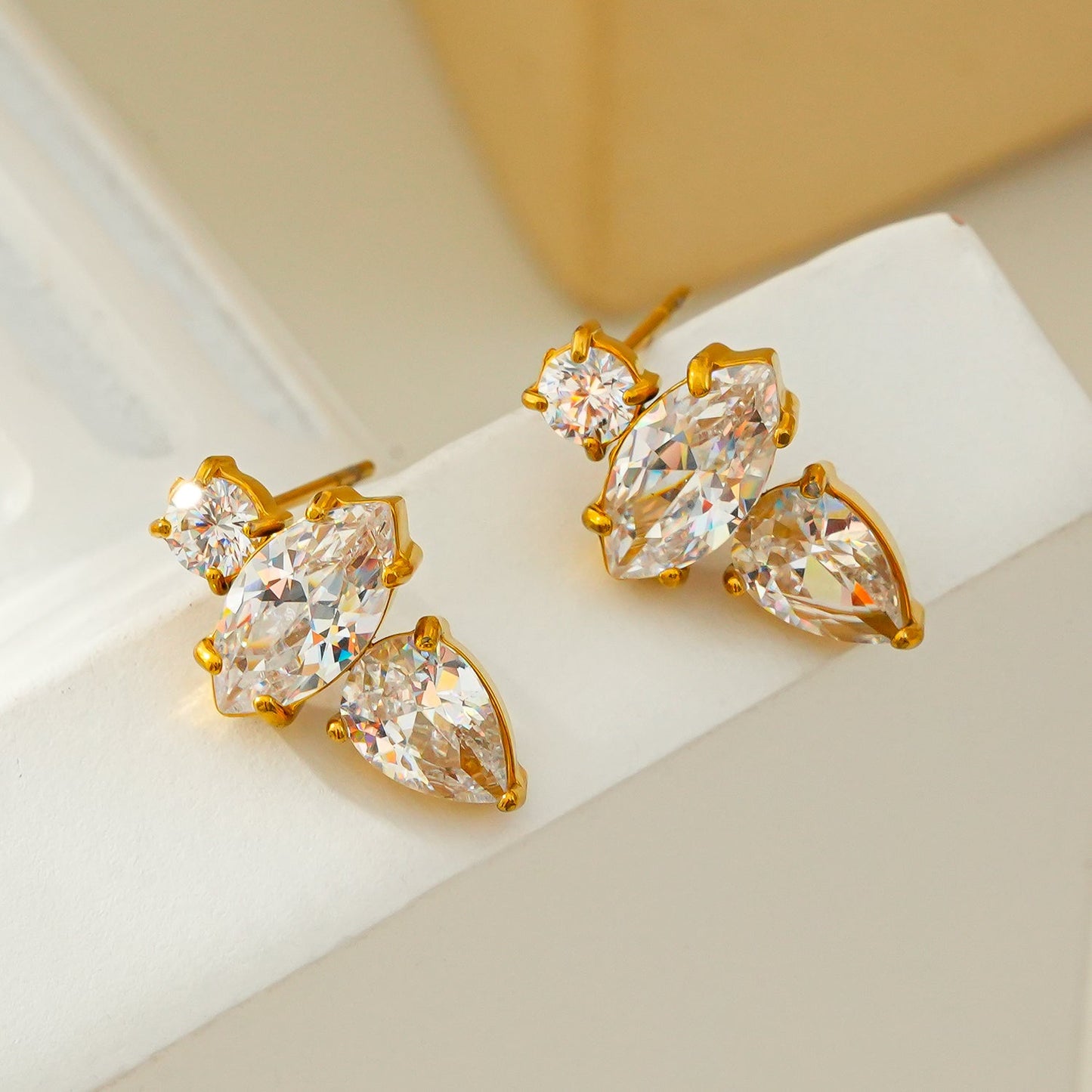 HAMPTONS: Radiance Trio Zirconia (CZ) Stud Earrings