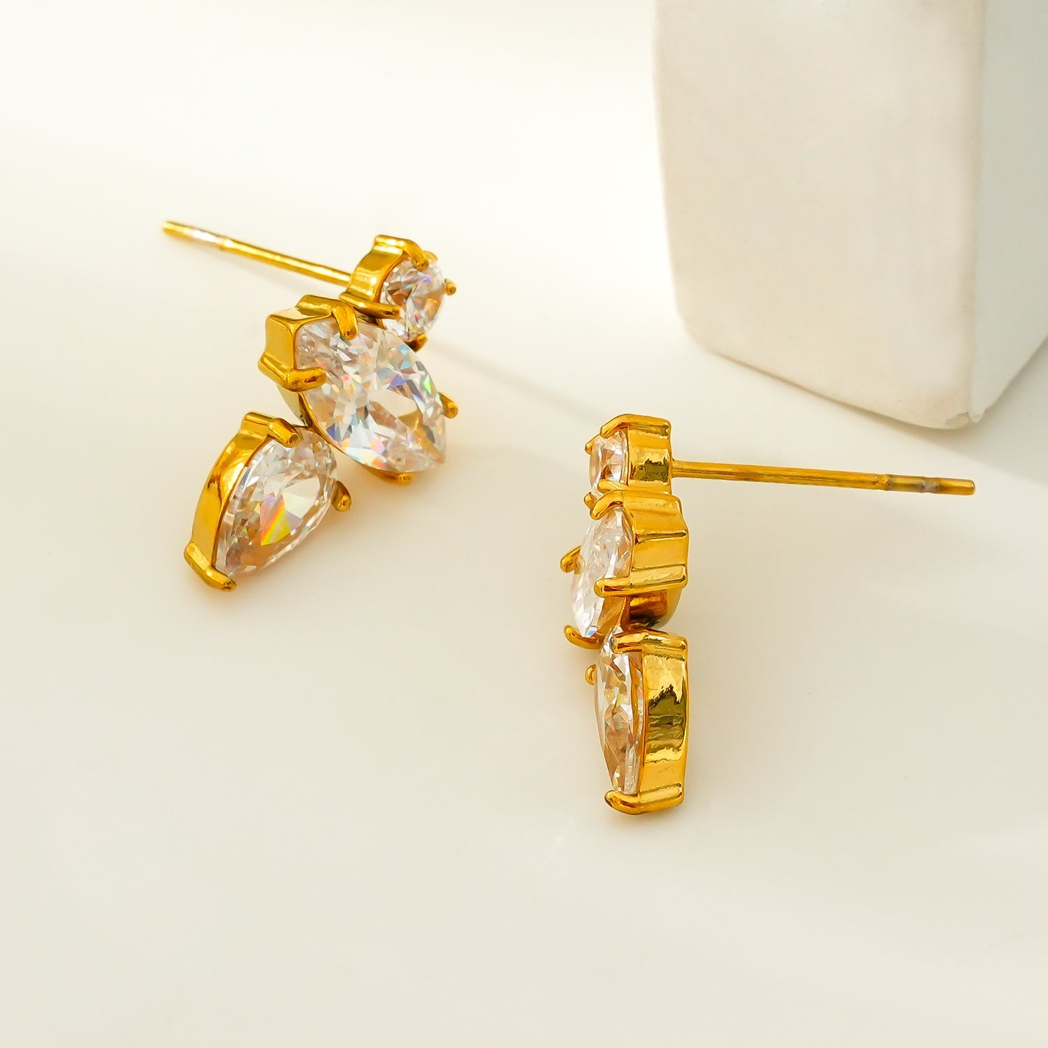 HAMPTONS: Radiance Trio Zirconia (CZ) Stud Earrings