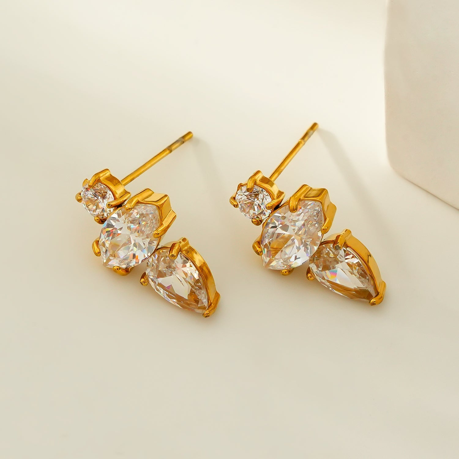 HAMPTONS: Radiance Trio Zirconia (CZ) Stud Earrings