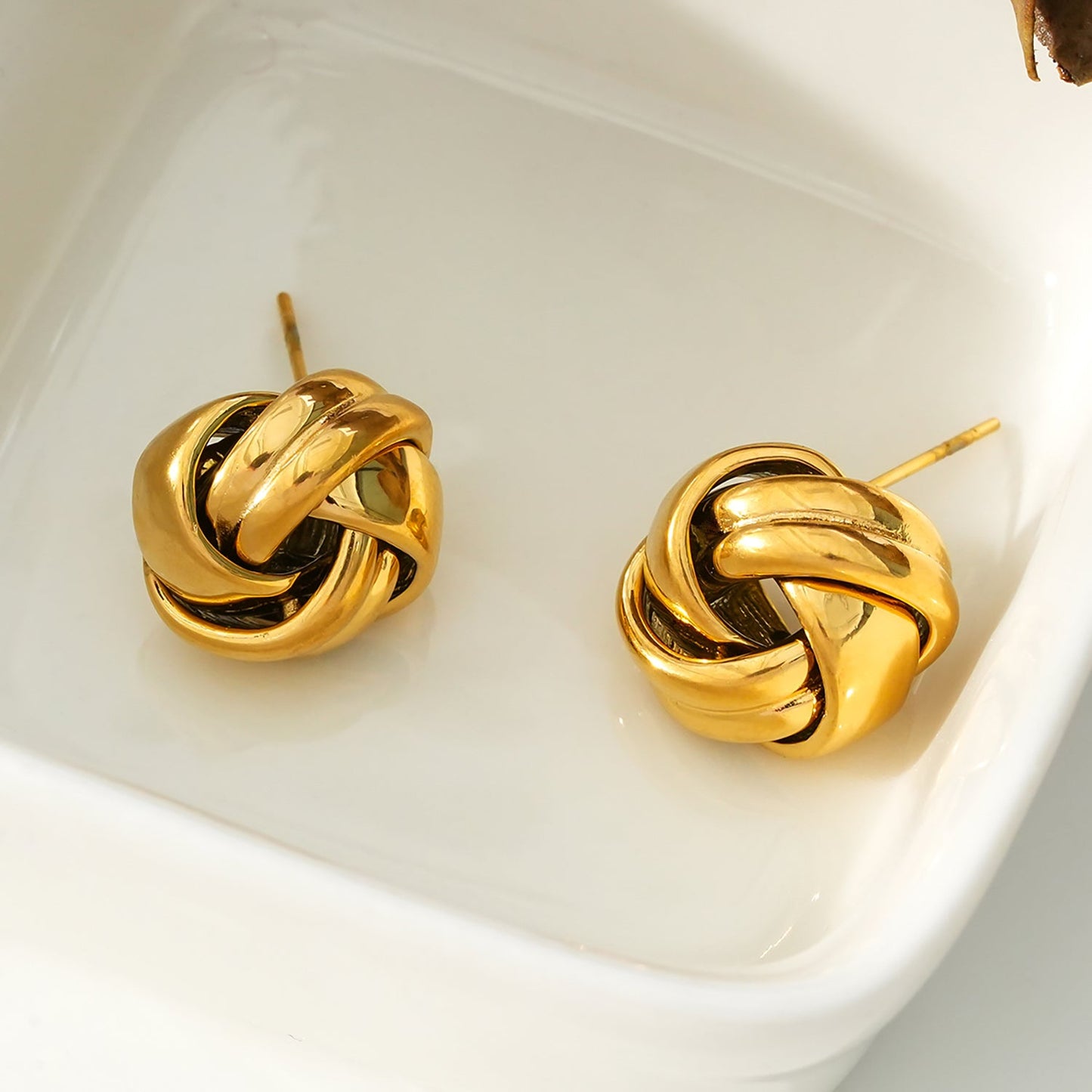 JATANI: Contemporary Love-Knot Stud Earrings