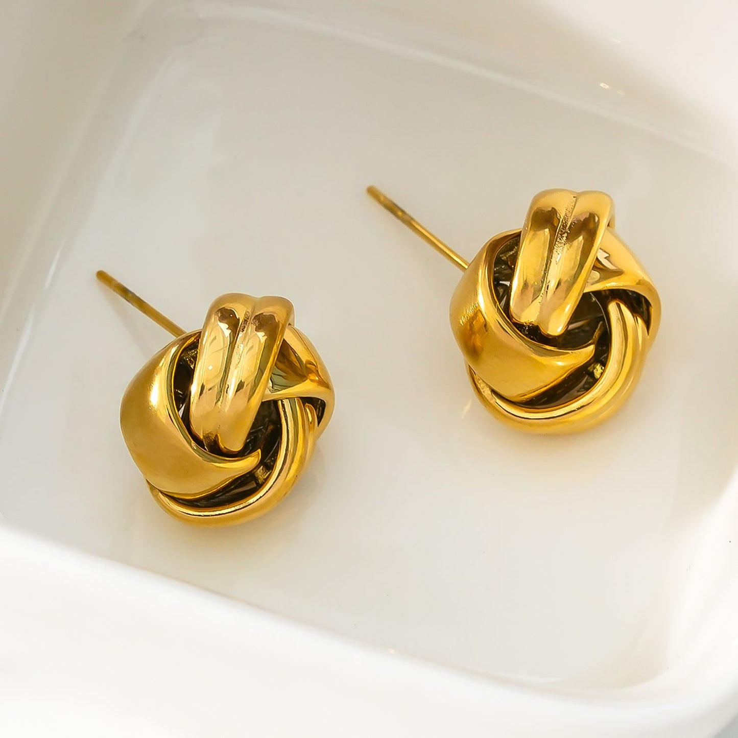 JATANI: Contemporary Love-Knot Stud Earrings