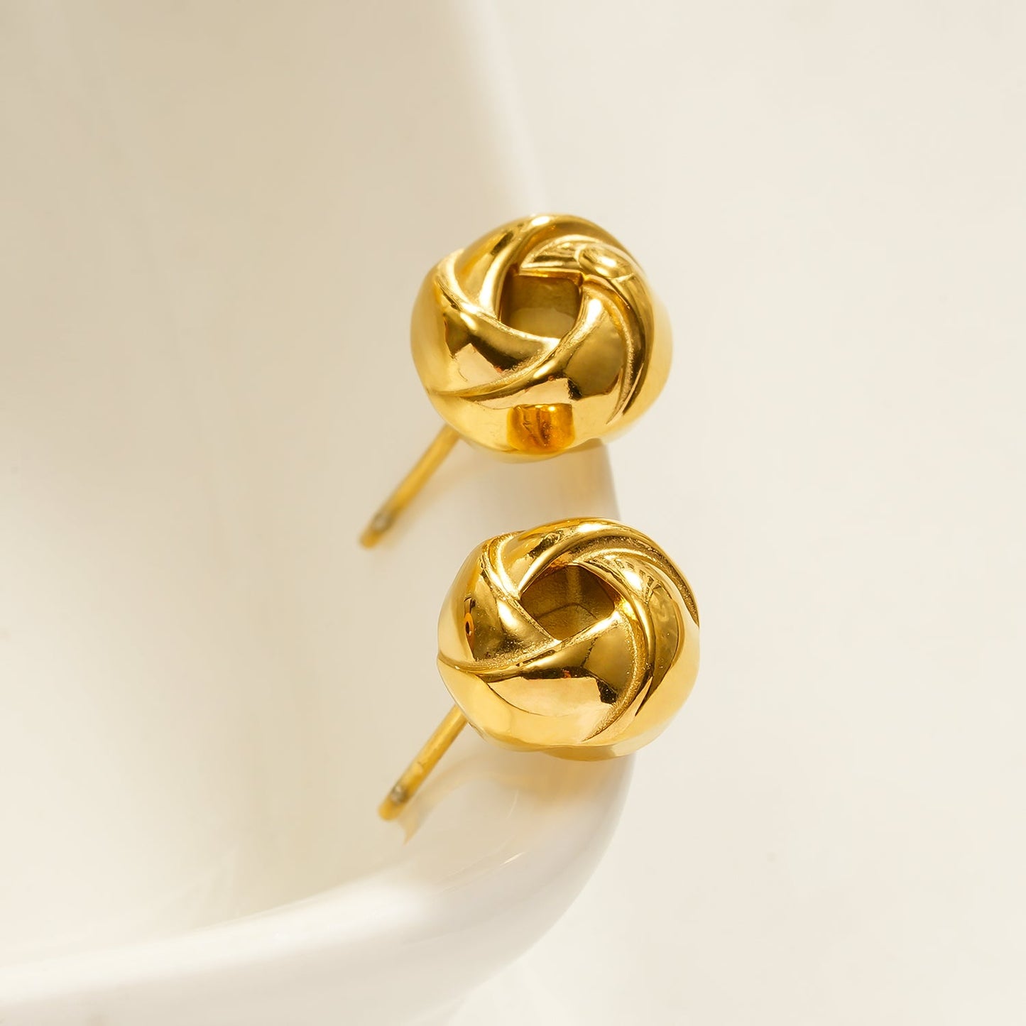 JATANI (Small) Gold: Love Knot Stud Earrings – Timeless Symbol of Eternal Love & Elegant Jewelry Gift