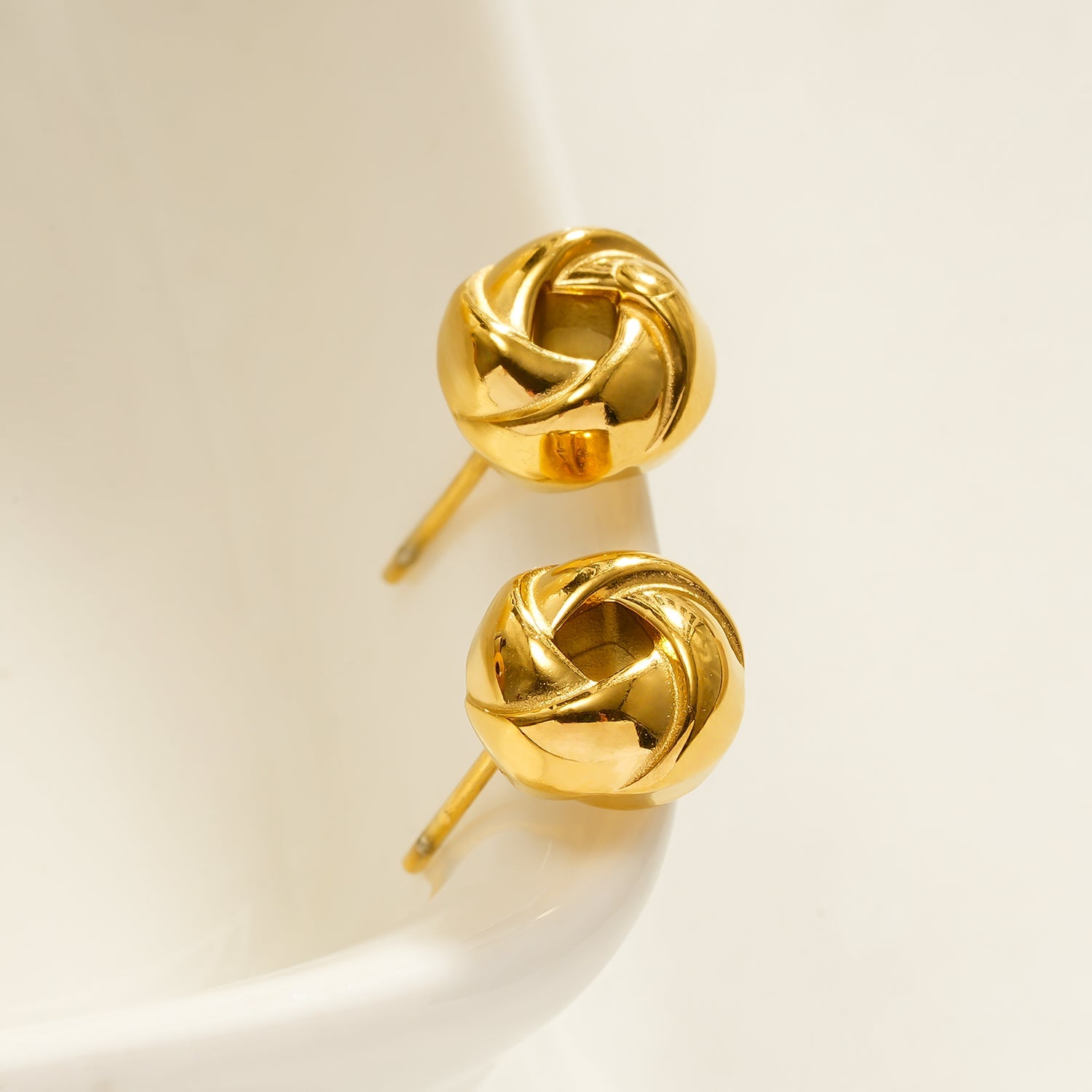 JATANI (Small) Gold: Love Knot Stud Earrings – Timeless Symbol of Eternal Love & Elegant Jewelry Gift