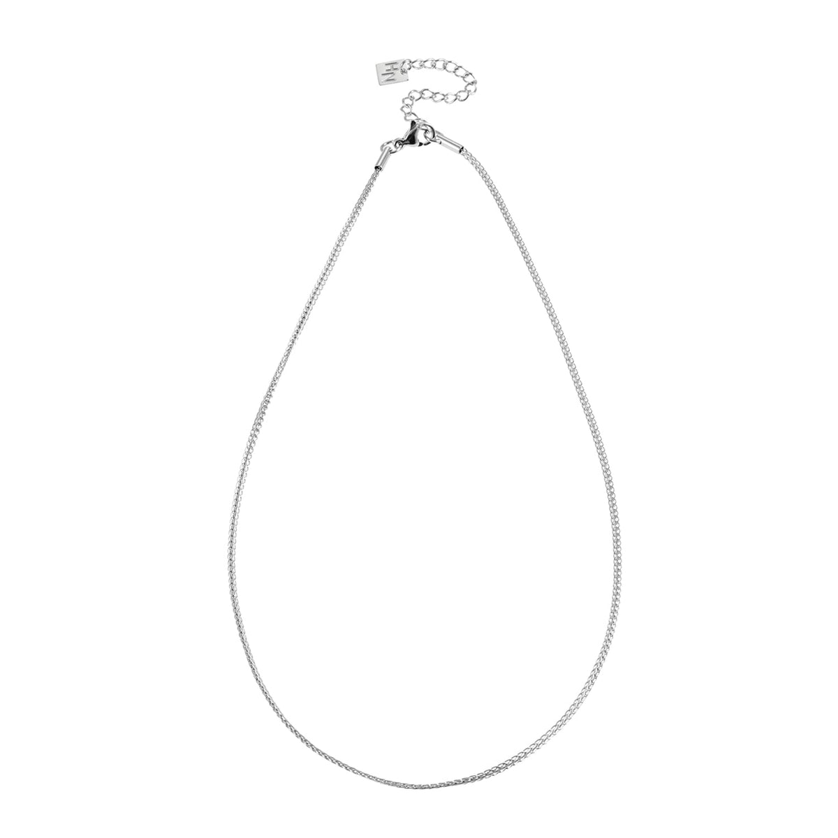 JOSEPHA Silver (White Gold): Mini Textured Dainty Chain