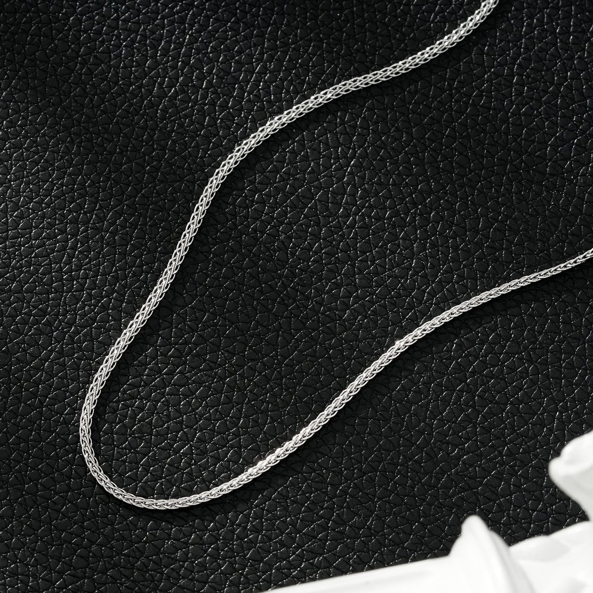 JOSEPHA Silver (White Gold): Mini Textured Dainty Chain