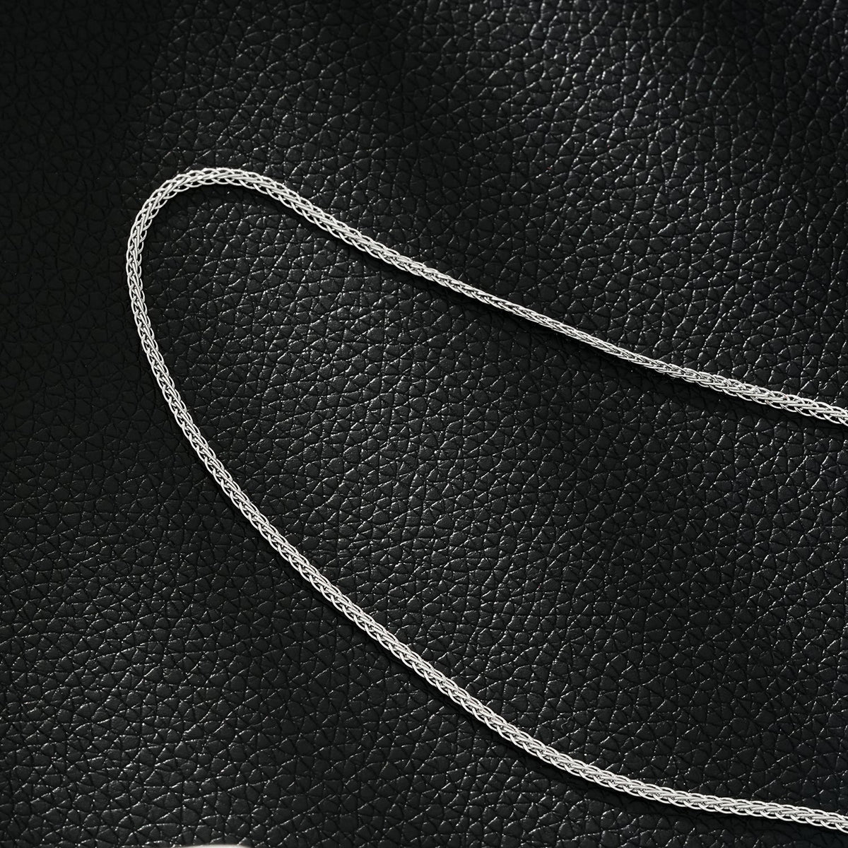 JOSEPHA Silver (White Gold): Mini Textured Dainty Chain