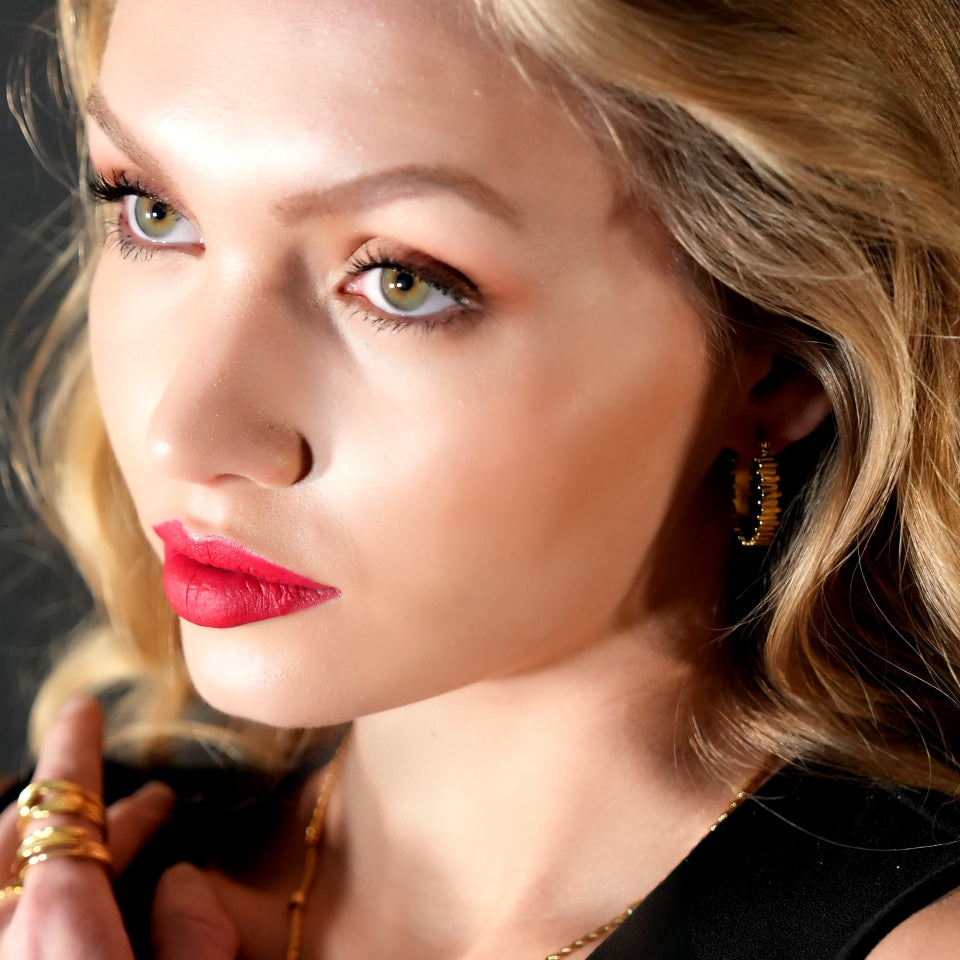 KANA Uneven Laddered Hoop Earrings
