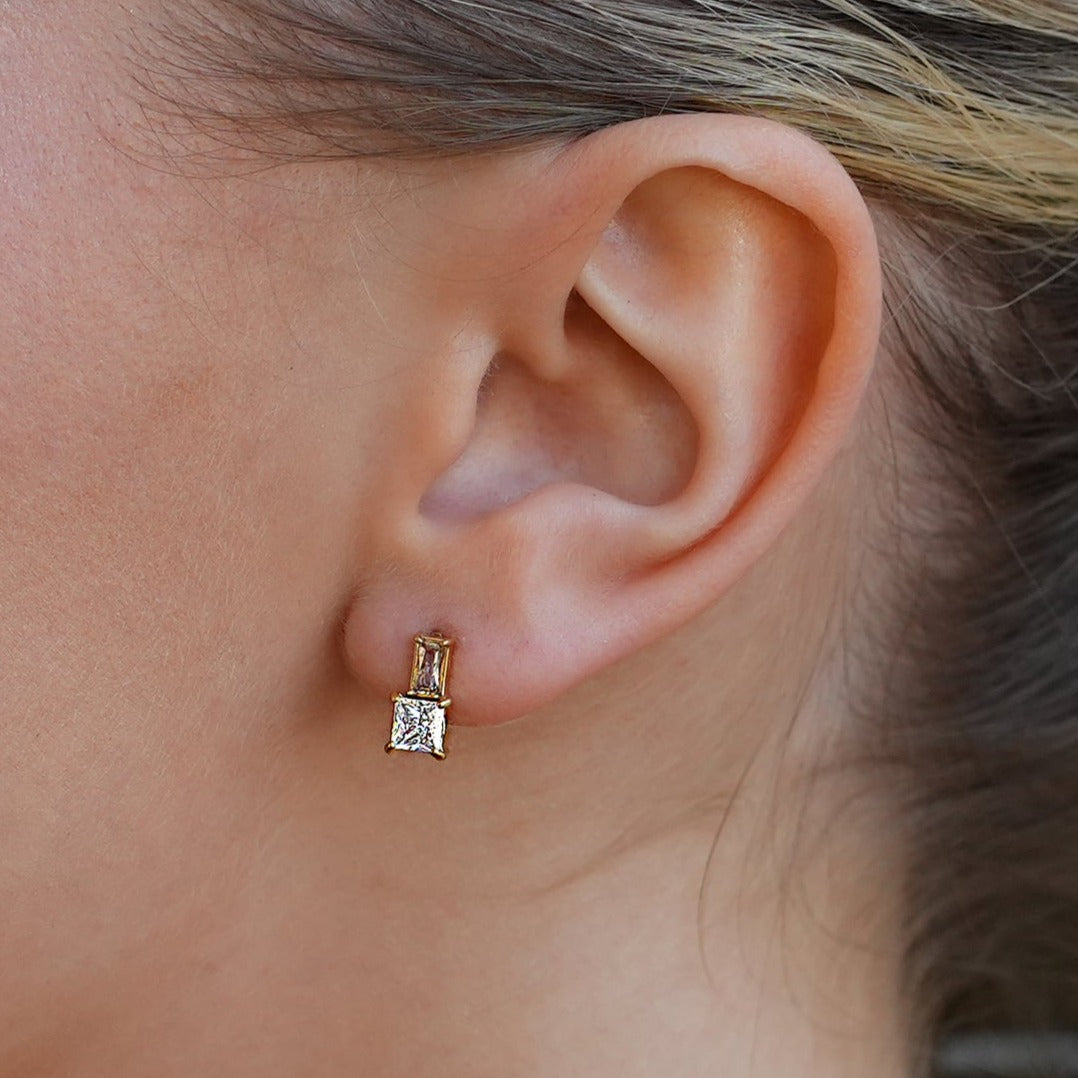 KIRA 'Shine in Style' Retro Crystal & Zirconia Stud Earrings