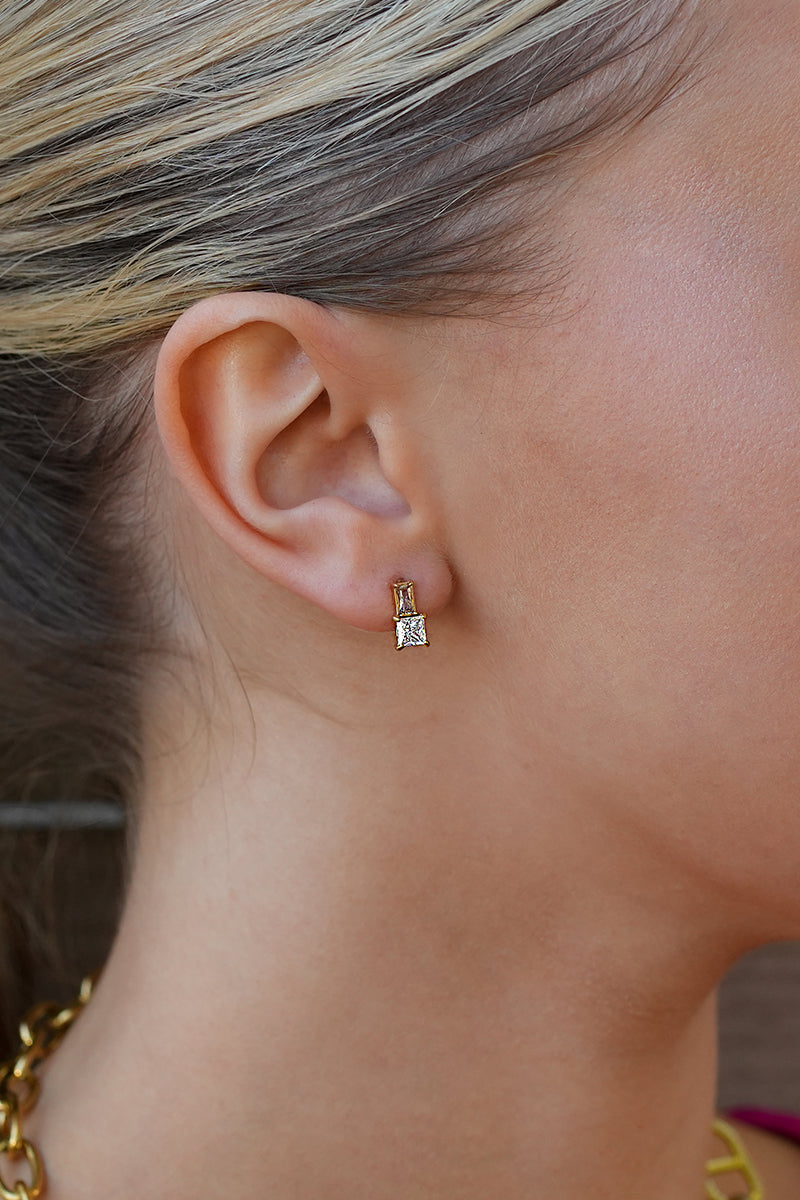 KIRA 'Shine in Style' Retro Crystal & Zirconia Stud Earrings