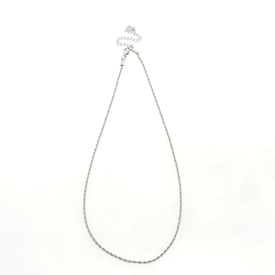 KIRA: Rope Chain Silver Necklace 16 Inches