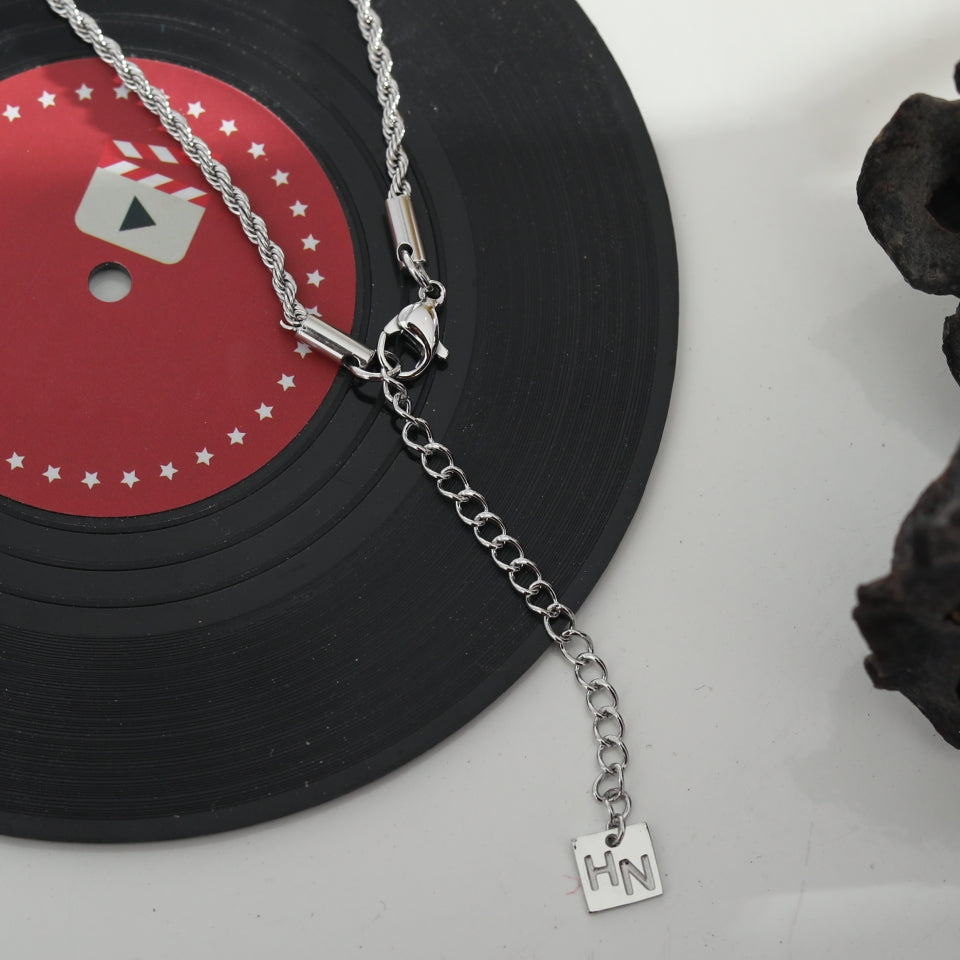KIRA: Rope Chain Silver Necklace 28 Inches