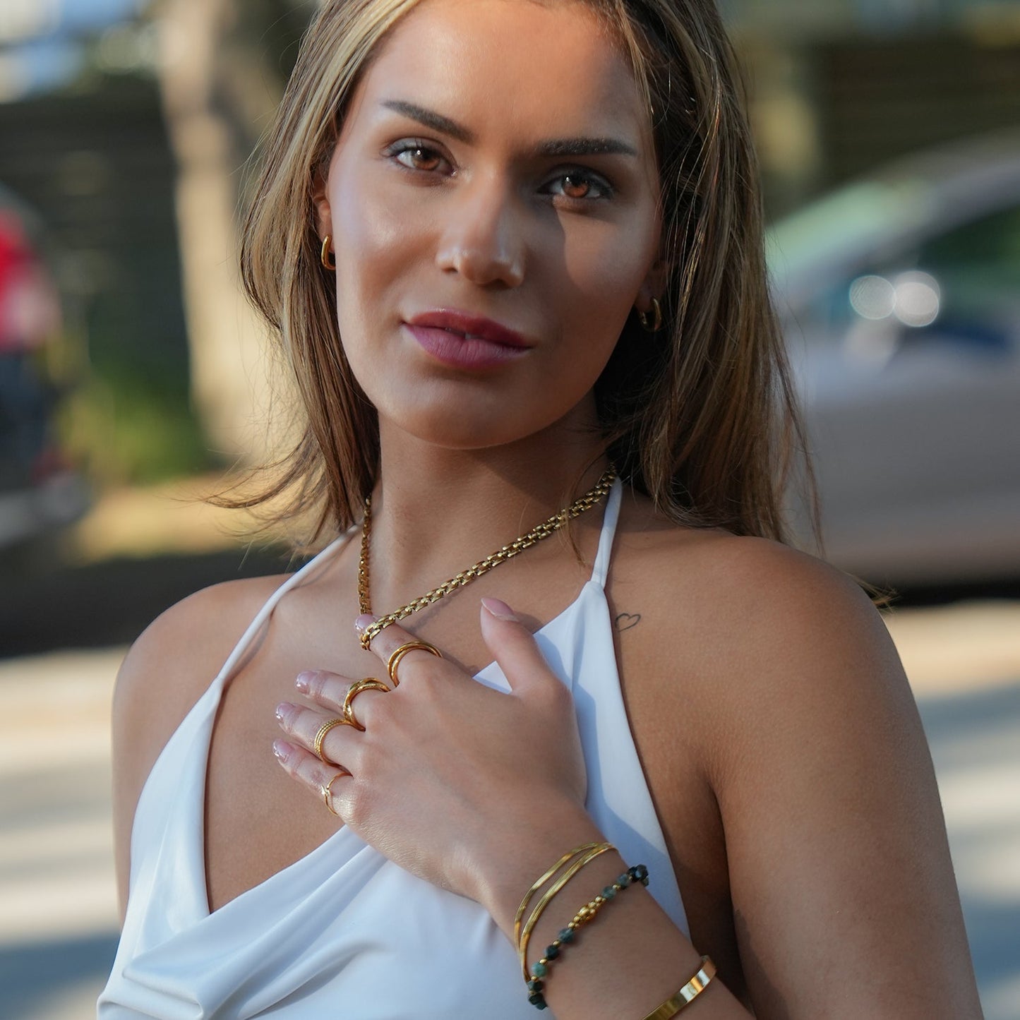 Style KOVVUR: Intricate Twin Chain Necklace in Gold