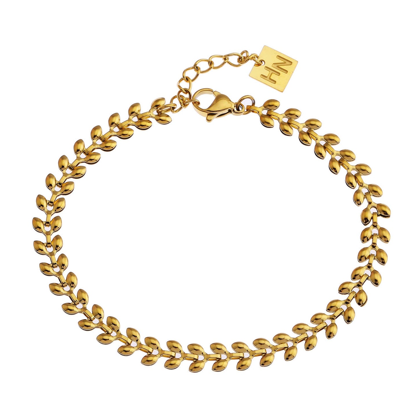 MAGDA Gold: Leafy Patterned Bold Bracelet