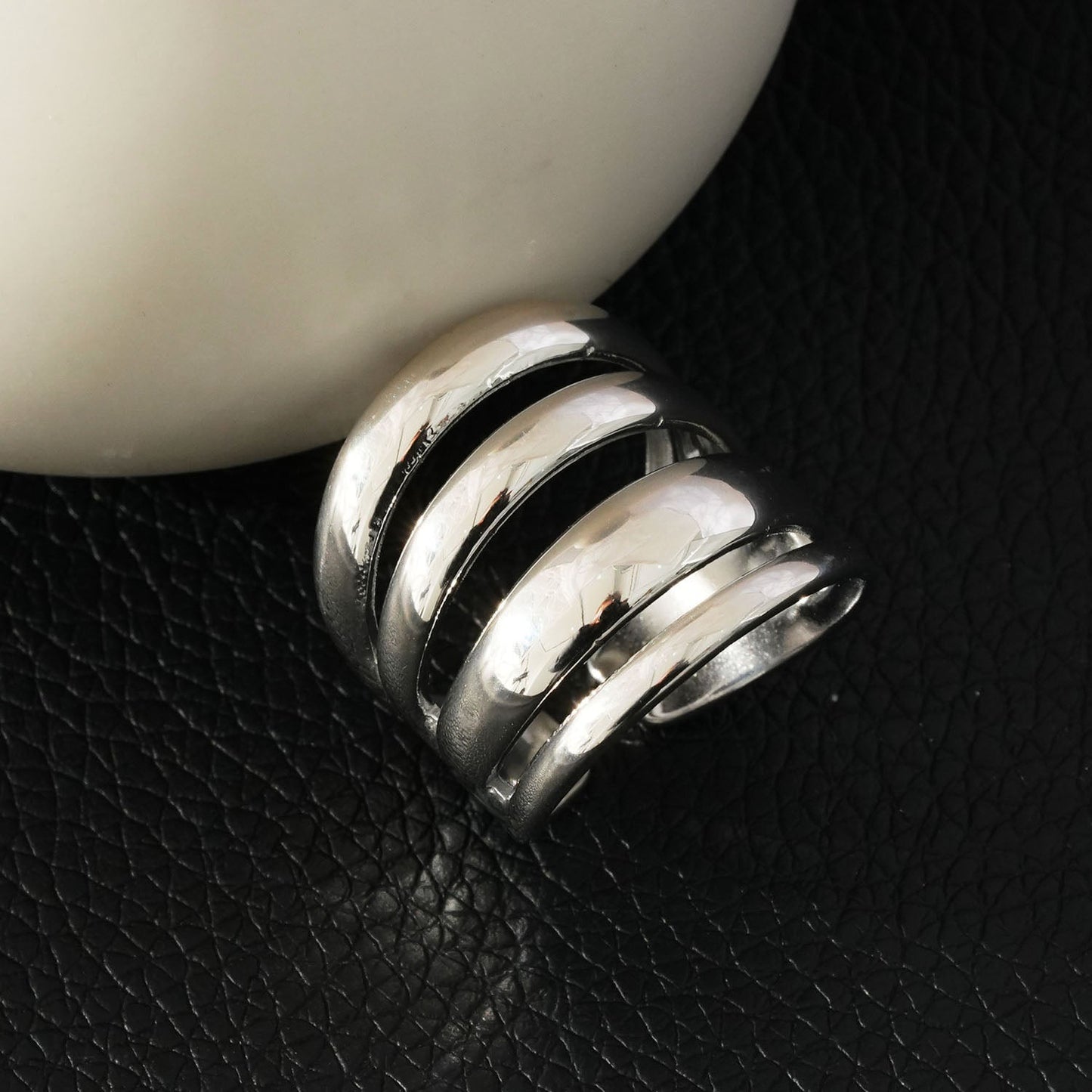 MAKET Silver(White Gold):  Multi Stacked Four Rings in One