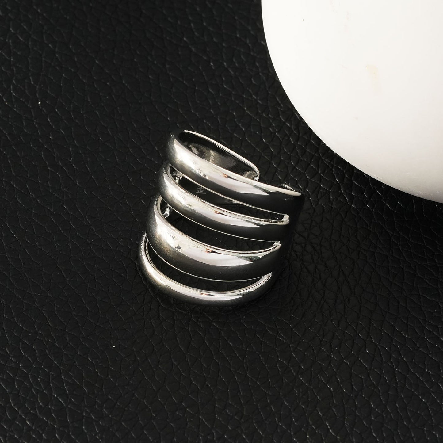 MAKET Silver(White Gold):  Multi Stacked Four Rings in One